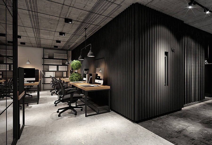 Detailed Accents on Custom of Built Office Design